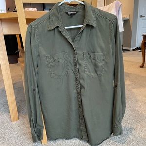 EXPRESS Olive Green Button Down Shirt